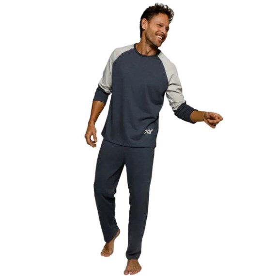 Pijama Manga Larga Liso de Algodón - 8044