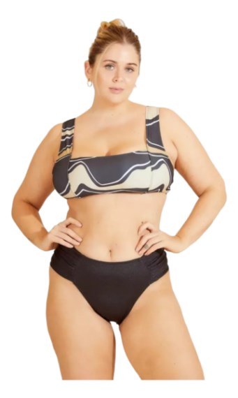 Bikini Top Estampado y Bombacha Tiro Corto - 763-24