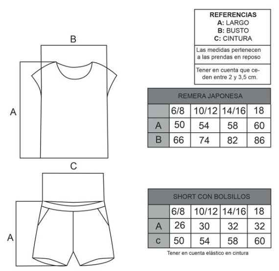 Pijama Nena sin Manga Short Estampado - V8525C