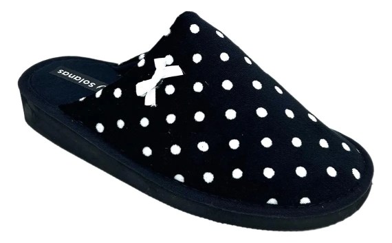 207 - Pantuflas Plush Abiertas Lunares